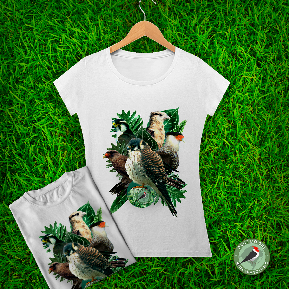 Nome do produto: Família Falconidae -  Camisa Baby Long