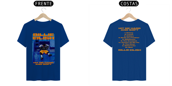 Camiseta Frente e Costas Billie Eilish - Hit Me Hard And Soft Tour Poster + Tracklist