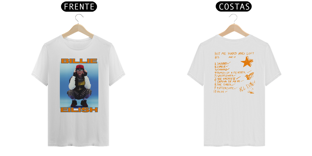 Nome do produto: Camiseta Frente e Costas Billie Eilish - Hit Me Hard And Soft Photoshoot 02