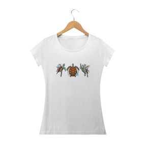 Camiseta Feminina Babylong Tartarugas do Oceano 