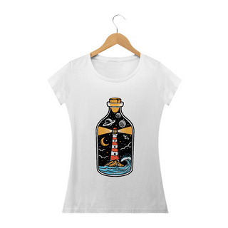 Camiseta Feminina Babylong O Mar na Garrafa 