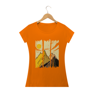Camiseta Feminina Babylong Sol e Montanhas