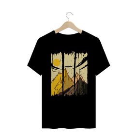 Camiseta Masculina Sol e Montanhas
