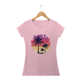 Camiseta Feminina Babylong Fim de tarde na Praia
