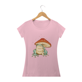 Camiseta Feminina Babylong Sapo & Cogumelos