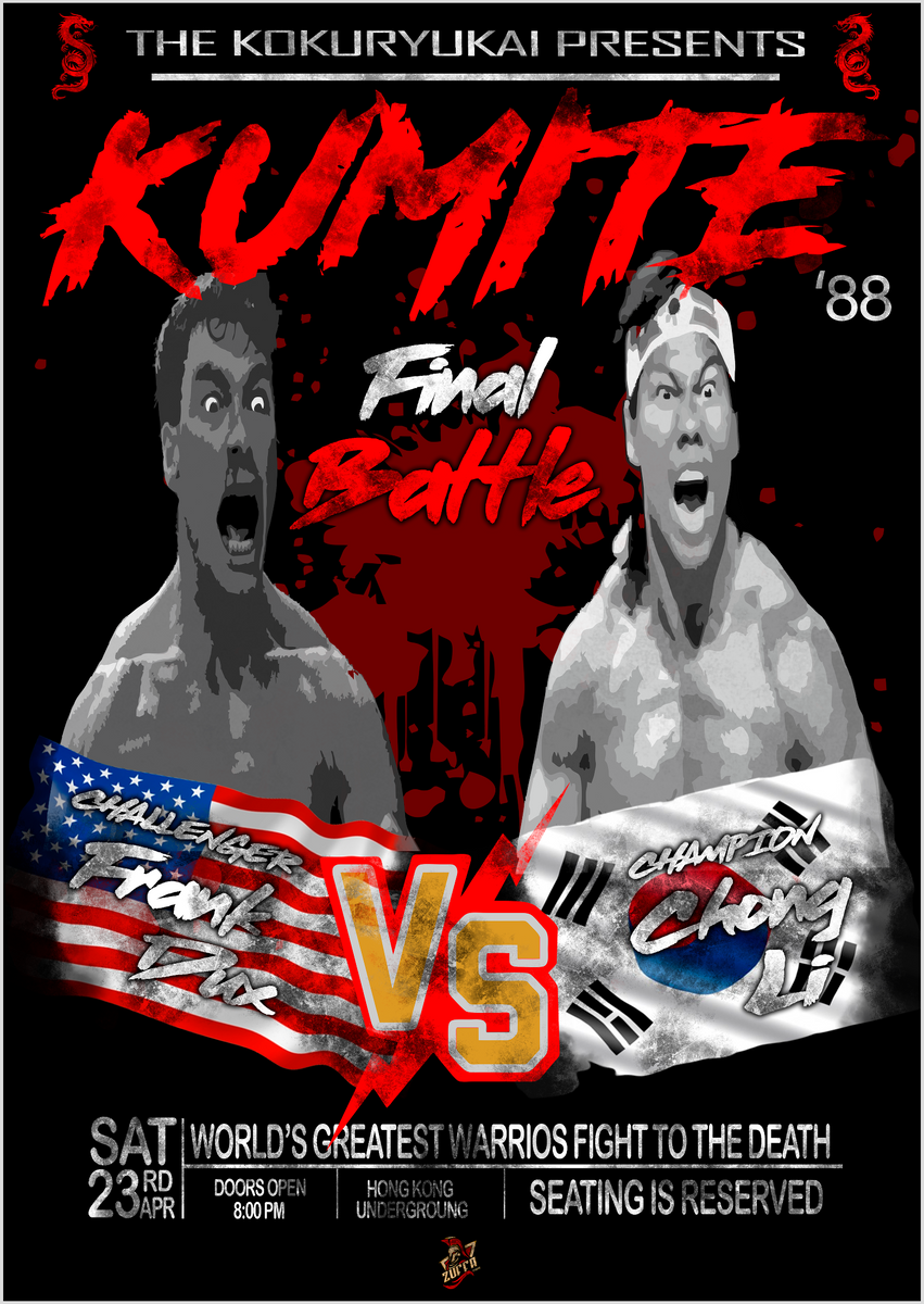 Nome do produto: Poster Zuffa Kumite Frank Dux vs Chong Li
