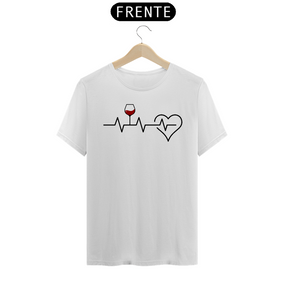 Camiseta Unissex Batimentos Cardíacos Vinho