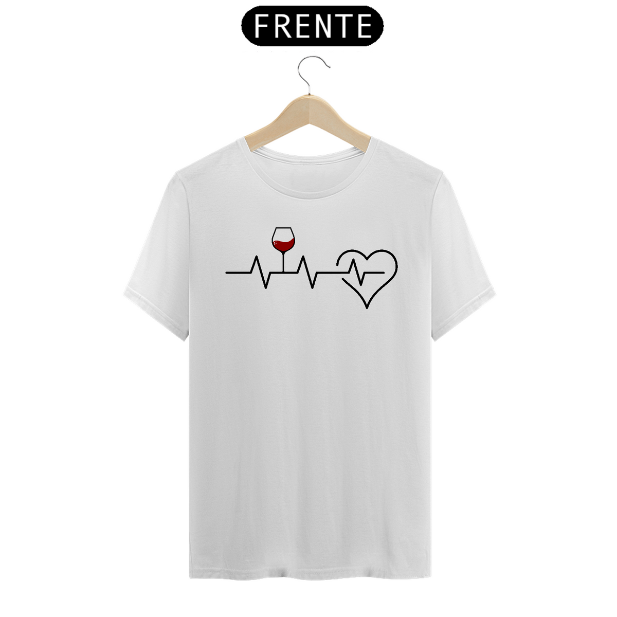 Nome do produto: Camiseta Unissex Batimentos Cardíacos Vinho