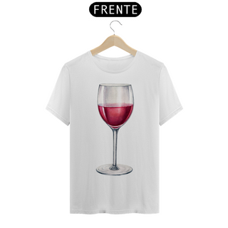 Camiseta Unissex Taça de Vinho Tinto Aquarela