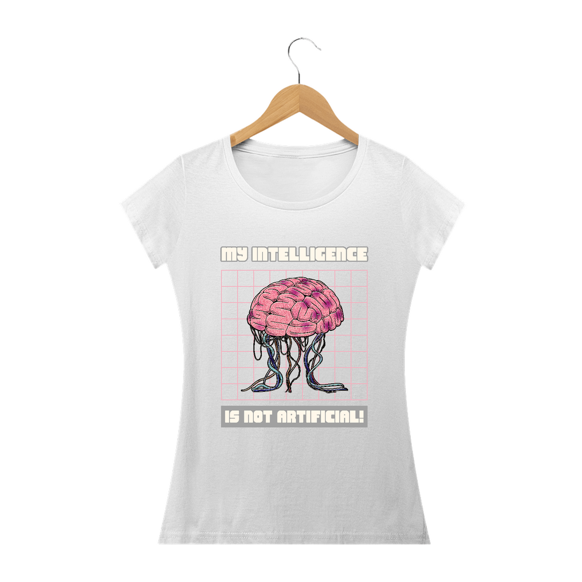 Nome do produto: Camiseta Feminina Minha Inteligência Não É Artificial