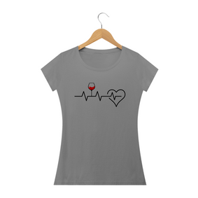 Camiseta Feminina Batimentos Cardíacos Vinho