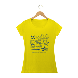 Camiseta Café com Leite ADULTO Feminina Modelo 1 clara
