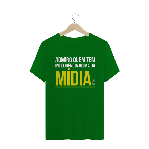 camiseta frase mídia (verde)