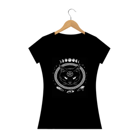 Camiseta Feminina Gato Bruxo 