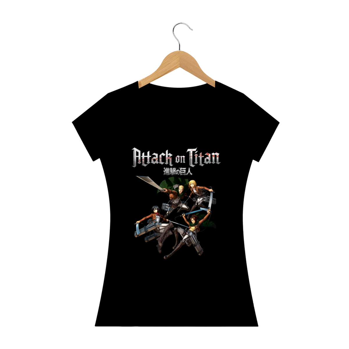 Nome do produto: Camiseta Baby Look Attack on titan - Cartoons/Animes