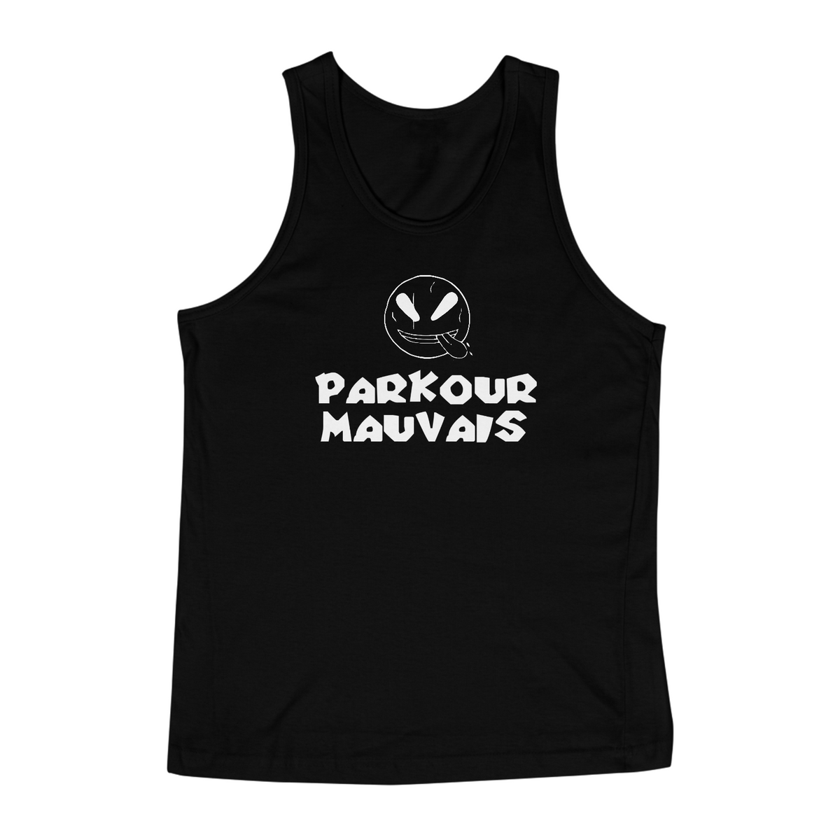 Nome do produto: Parkour Mauvais regata masculina estampa branca  -M005