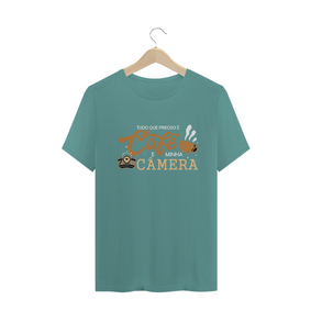 Nome do produto  Camiseta estonada - CAFÉ E CÂMERA