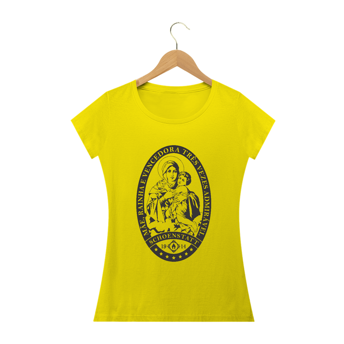 Nome do produto: Camiseta Nossa Sra de Schoenstatt feminina