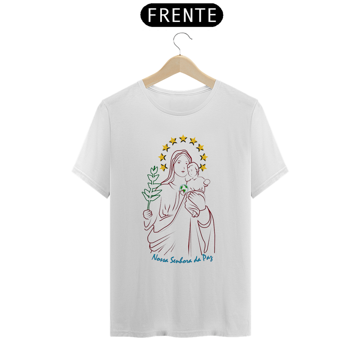 Nome do produto: Camiseta Nossa Senhora da Paz