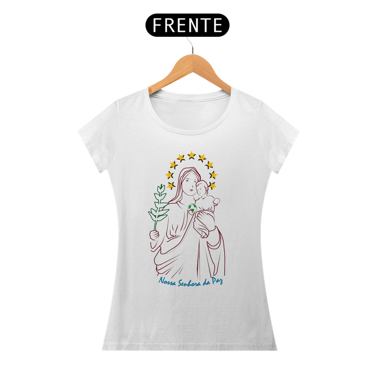 Nome do produto: Camiseta Nossa Senhora da Paz