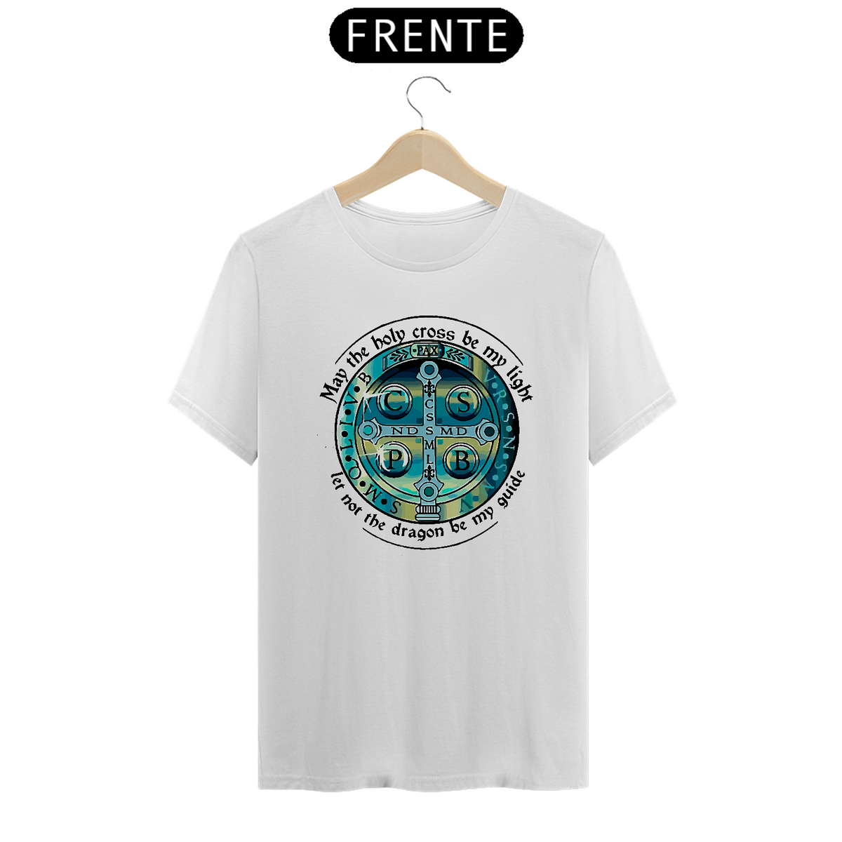 Nome do produto: Camiseta Cruz de São Bento