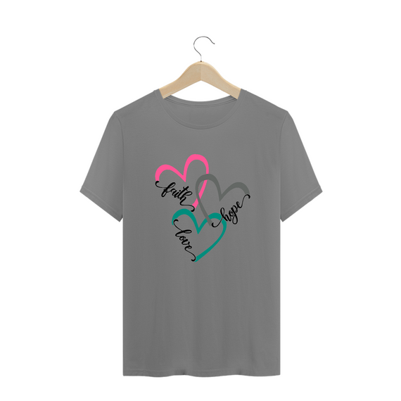 Camiseta plus size Fé - Esperança - Amor
