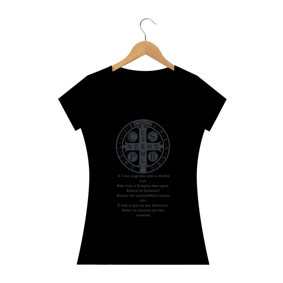Nome do produto: Camiseta Cruz e Oração de São Bento