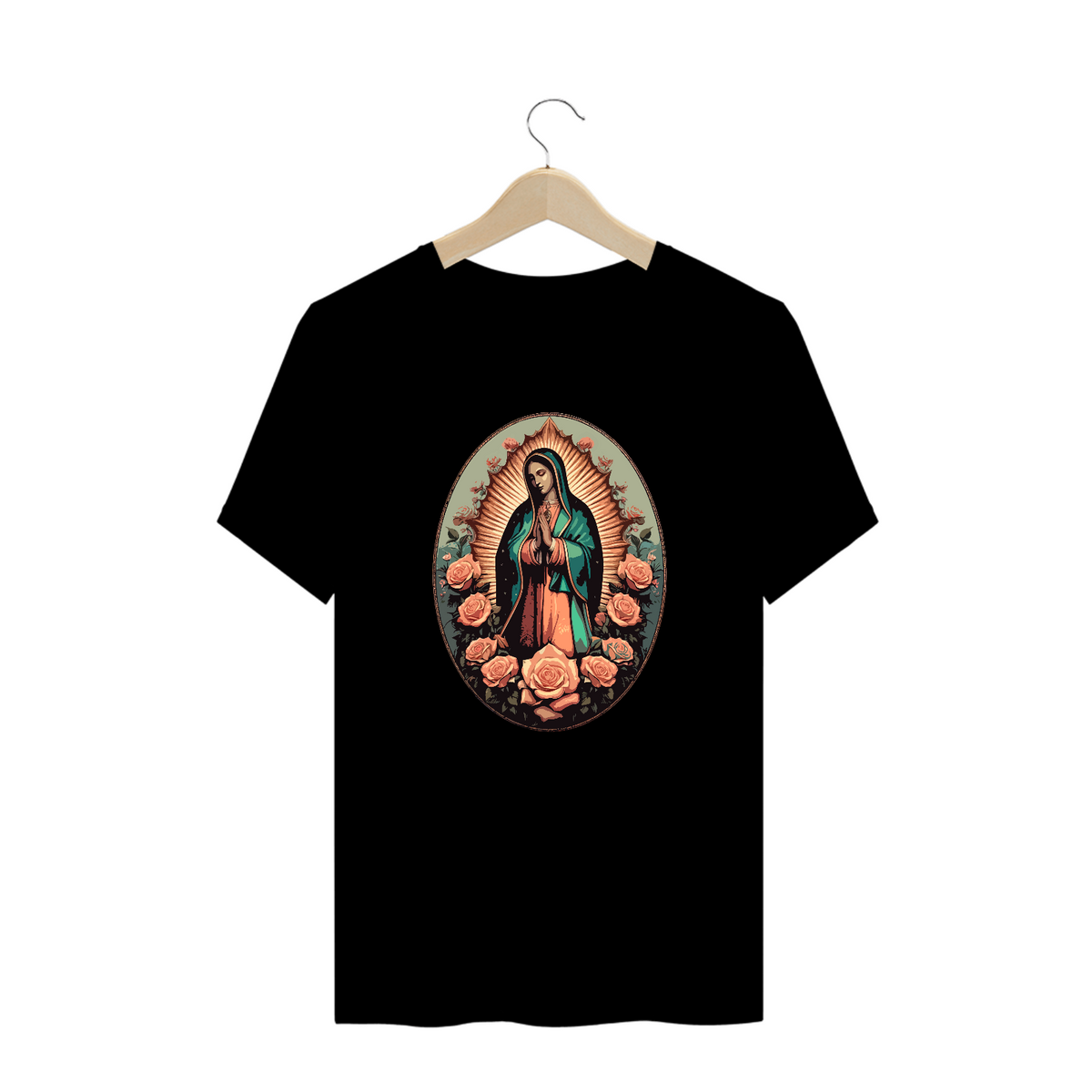 Nome do produto: Camiseta plus size Nossa Senhora de Guadalupe