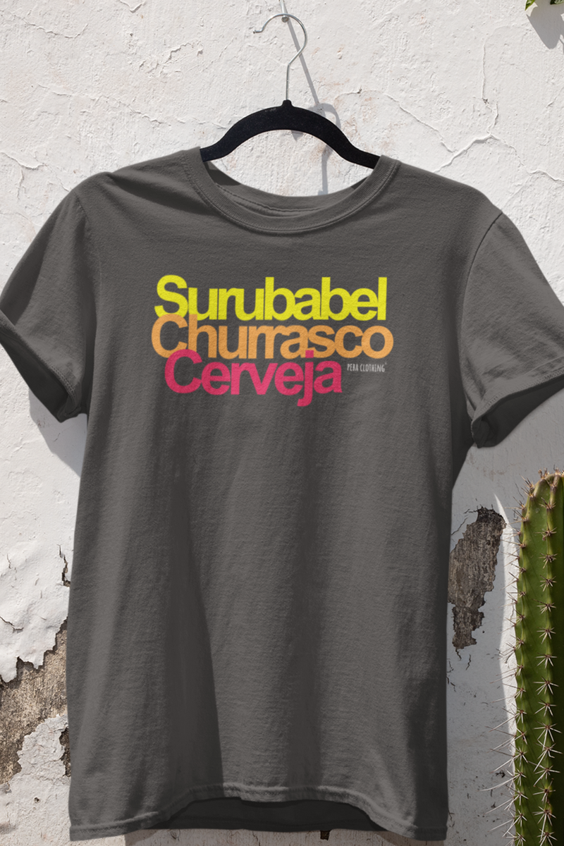 Nome do produto: T-SHIRT ESTONADA - SURUBABEL CHURRASCO CERVEJA