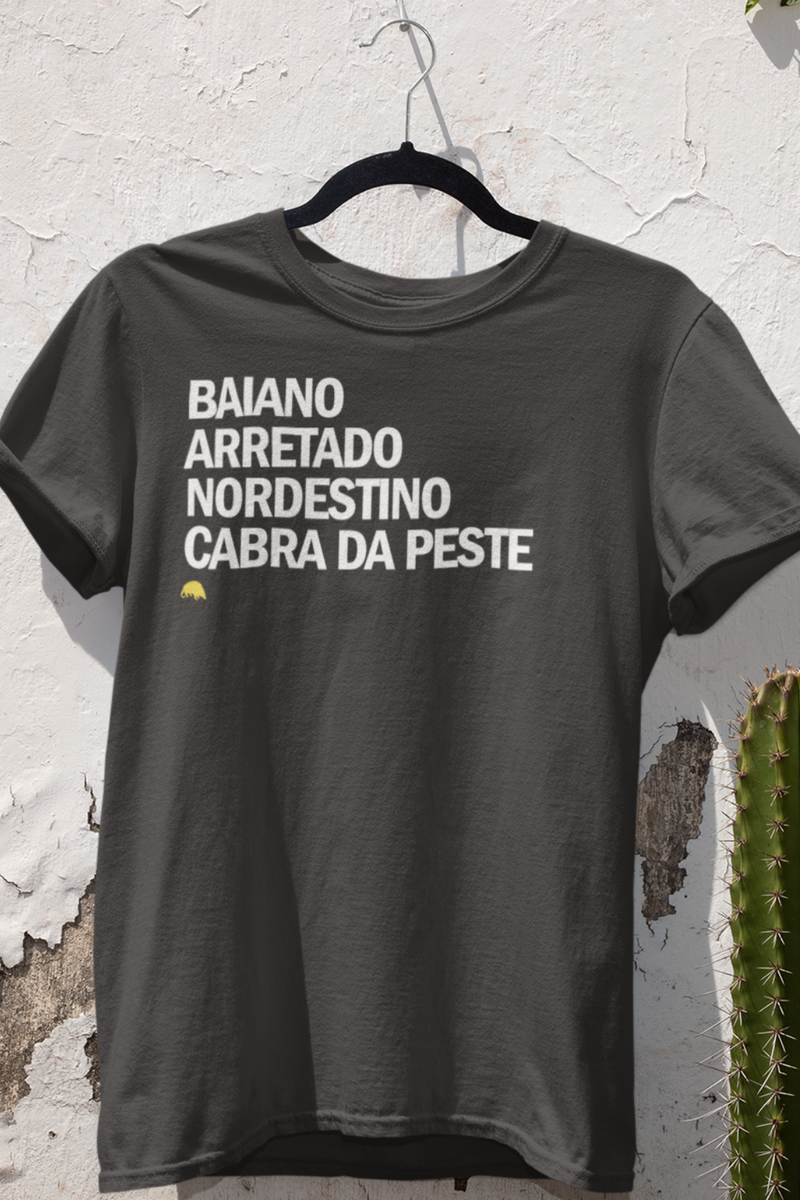 Nome do produto: T-SHIRT ESTONADA - BAIANO ARRETADO NORDESTINO CABRA DA PESTE