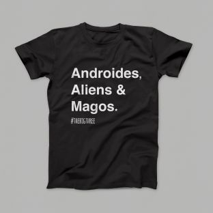 Nome do produtoCamiseta Androides, Aliens & Magos