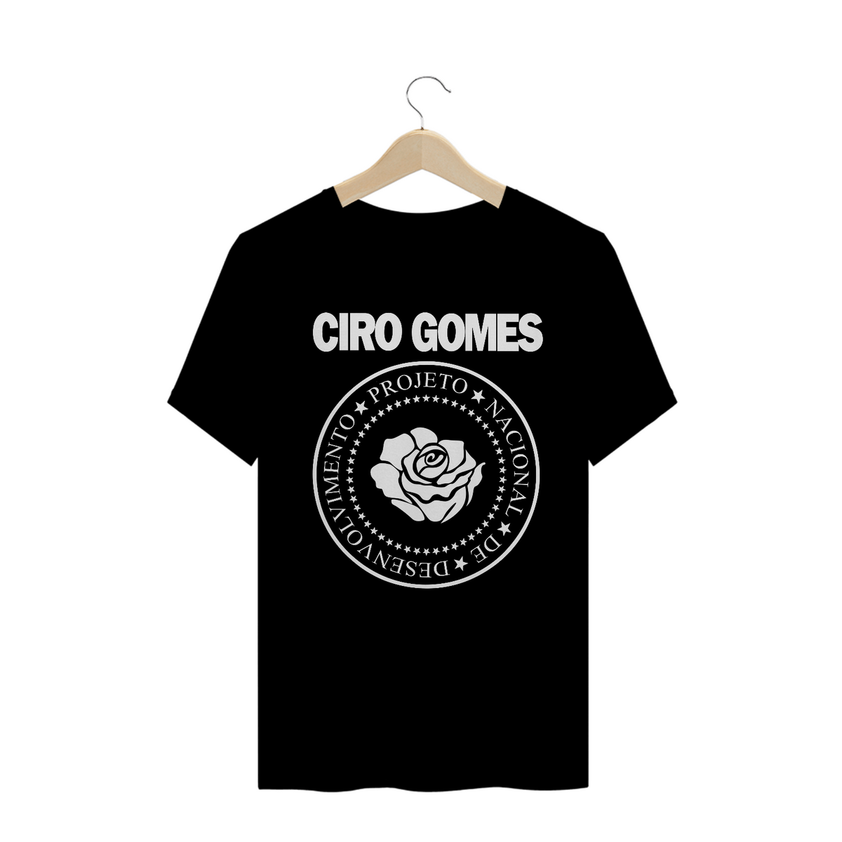 Nome do produtoCamiseta Ciro Gomes (Ramones) Versão Rosa - Preta 