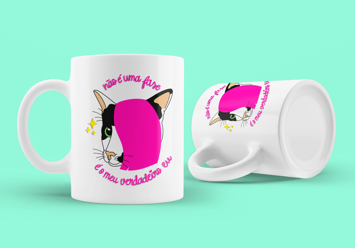 Nome do produto: Caneca gato emo 