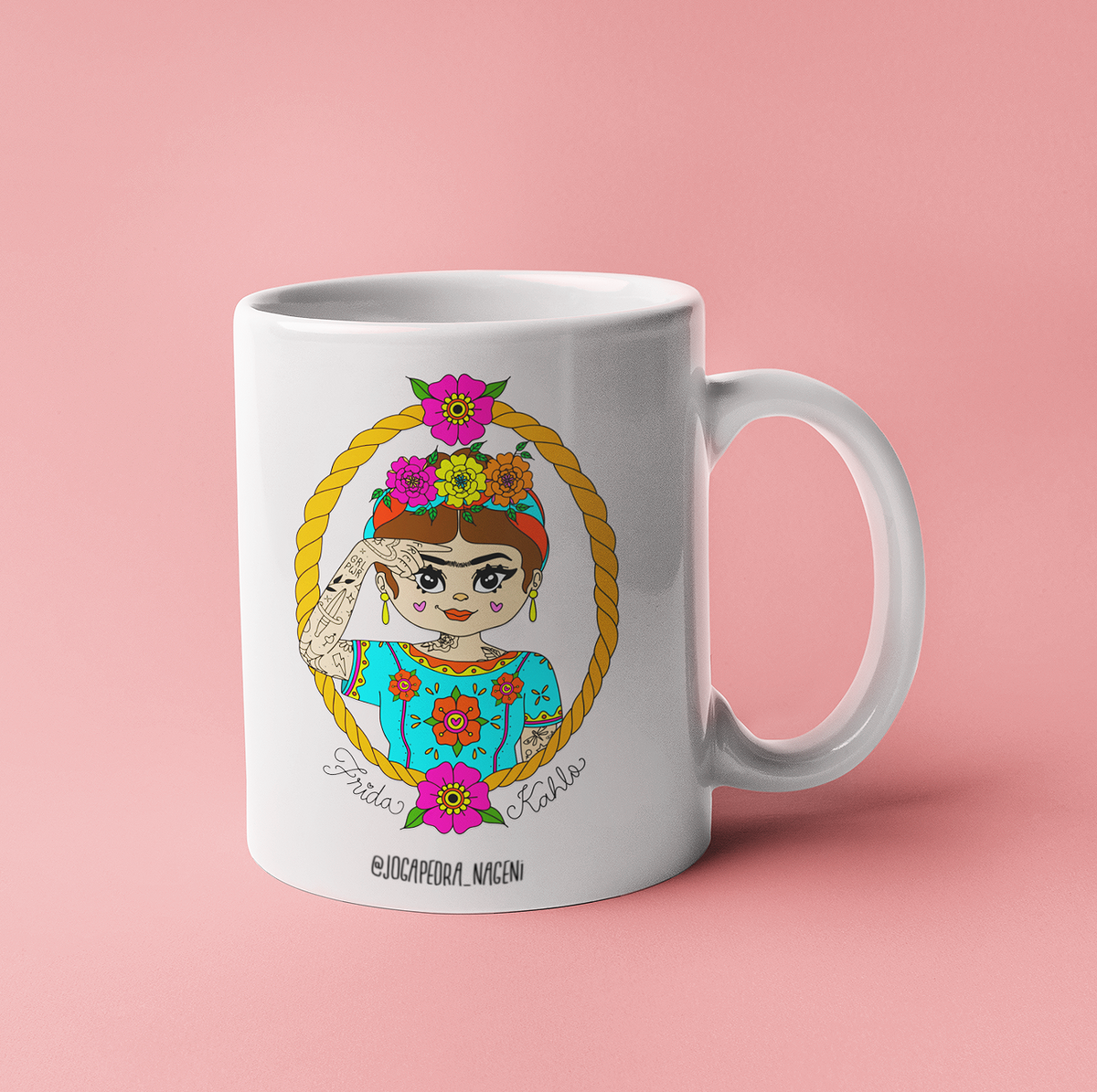 Nome do produto: Caneca Frida em Libras 