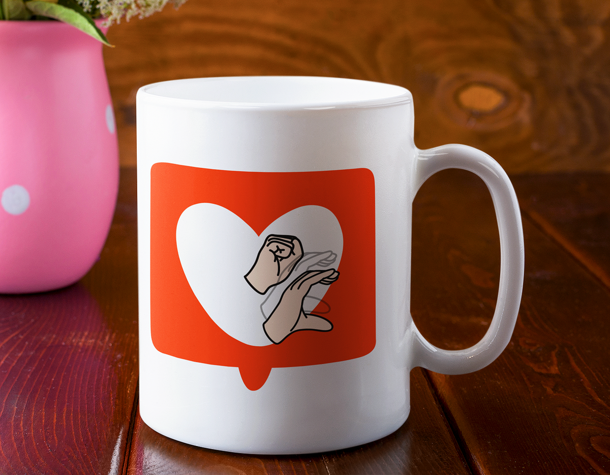 Nome do produto: Caneca sinal de amor Libras 