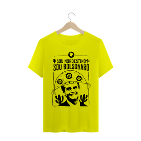 Camisa Masculina Sou Nordestino, Sou Bolsonaro Amarelo - Um Patriota 