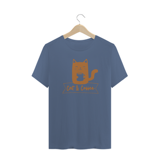 Camiseta Unissex Estonada| Cat and Coffee Black/Milk