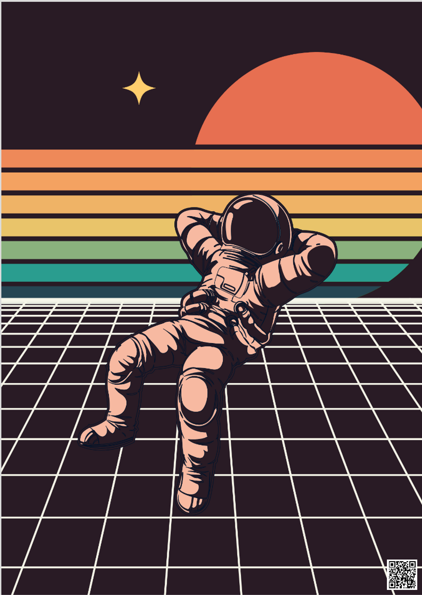 Nome do produto: Poster Retrato Astronauta Colorful