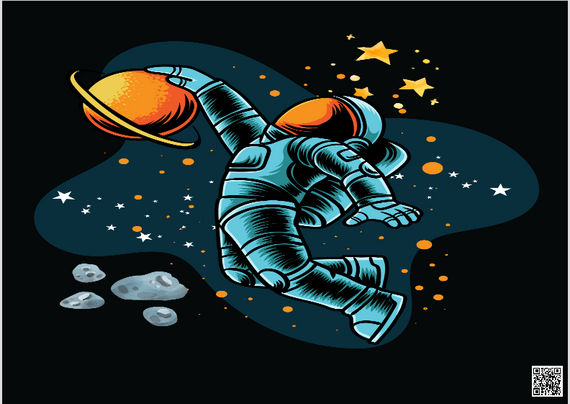 Poster Paisagem Astronaut Galaxy