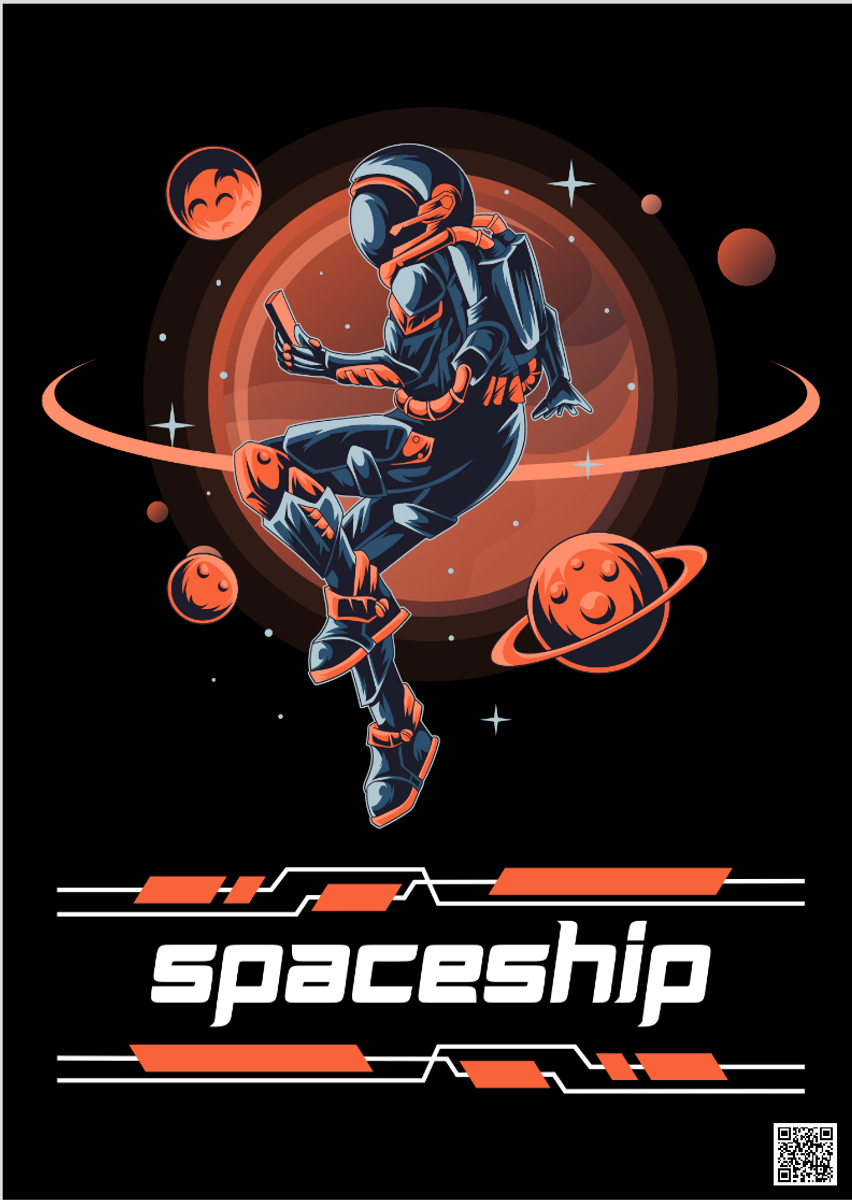 Nome do produto: Poster Retrato Spaceship