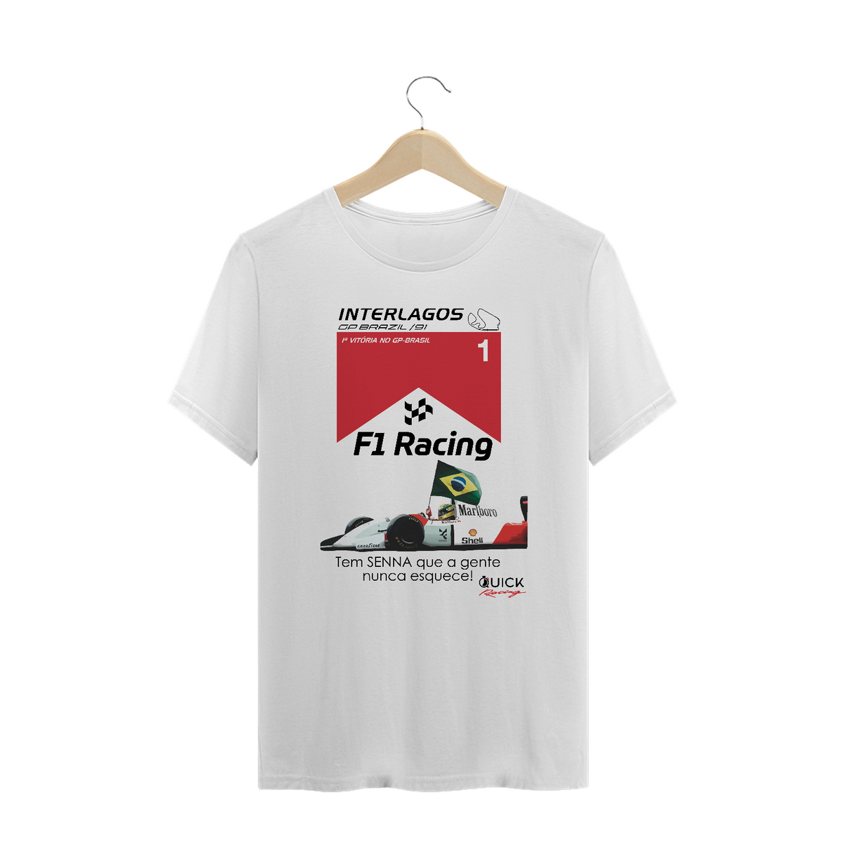 Nome do produto: T-Shirt Prime Quick Racing | Interlagos 1991 - 1ª Vitória no Brasil.