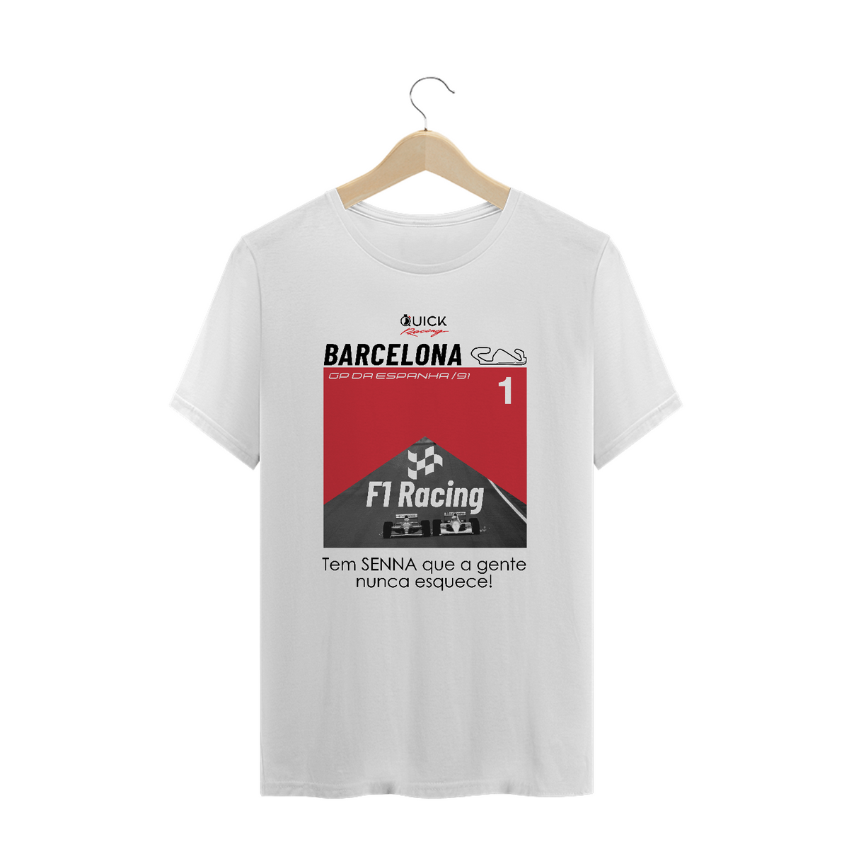 Nome do produto: T-Shirt Prime Quick Racing | O duelo olho no olho no retão de Barcelona 1991.