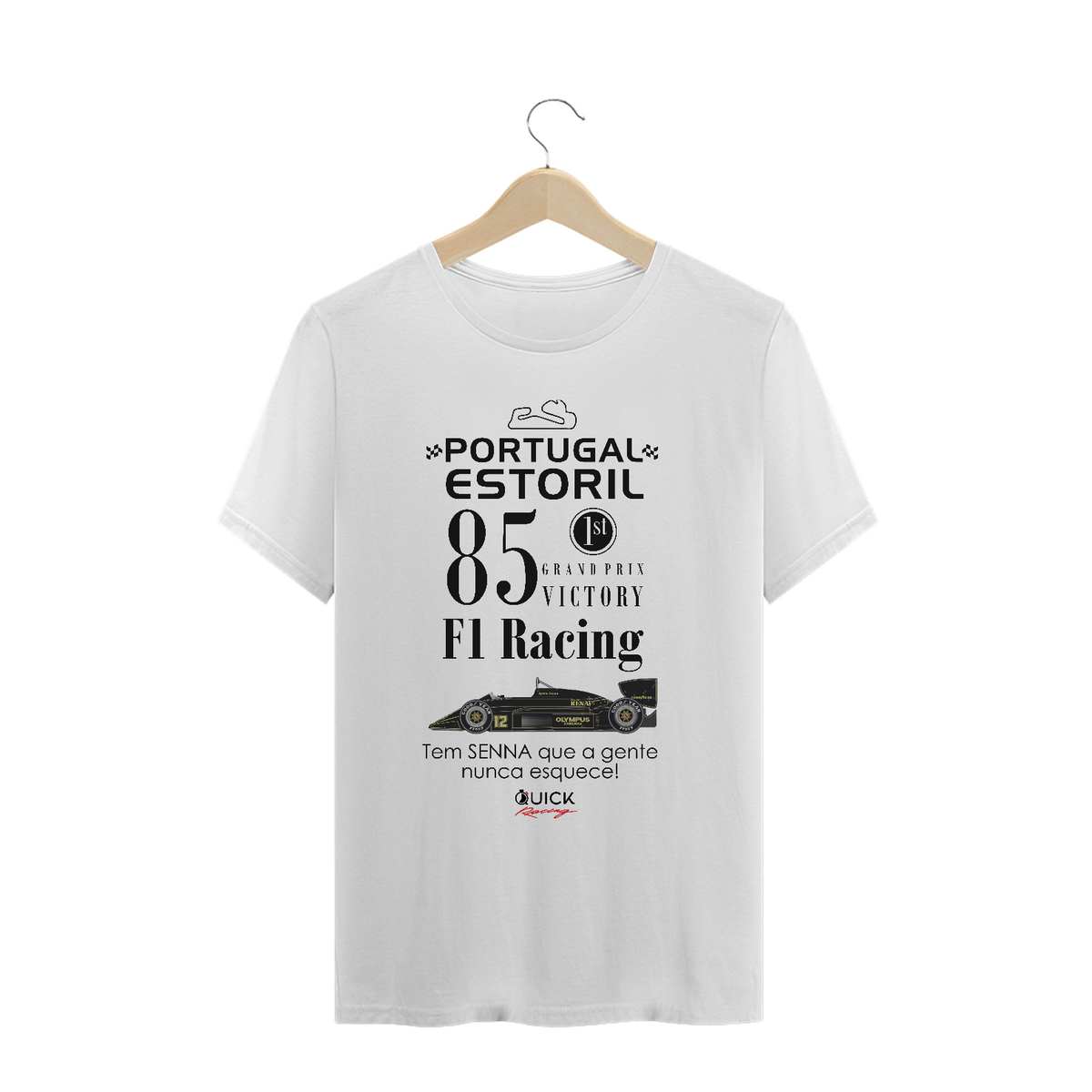 Nome do produto: T-Shirt Prime Quick Racing | Portugal Estoril 1985 -  1ª Vitória na F1