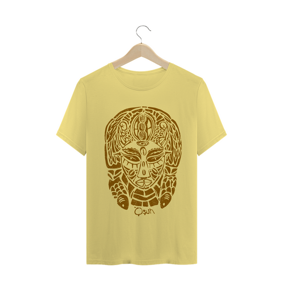 Camiseta Malha Estonada Amarela - Estampa Oxum
