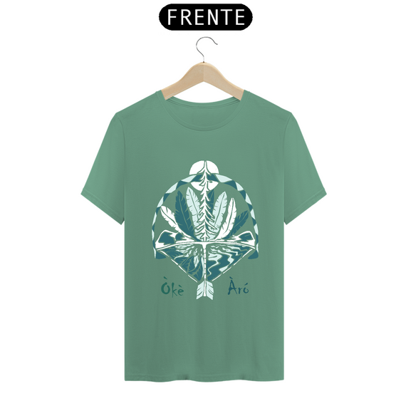 Camiseta Oxóssi Ofá de Odé - Malha Estonada Verde