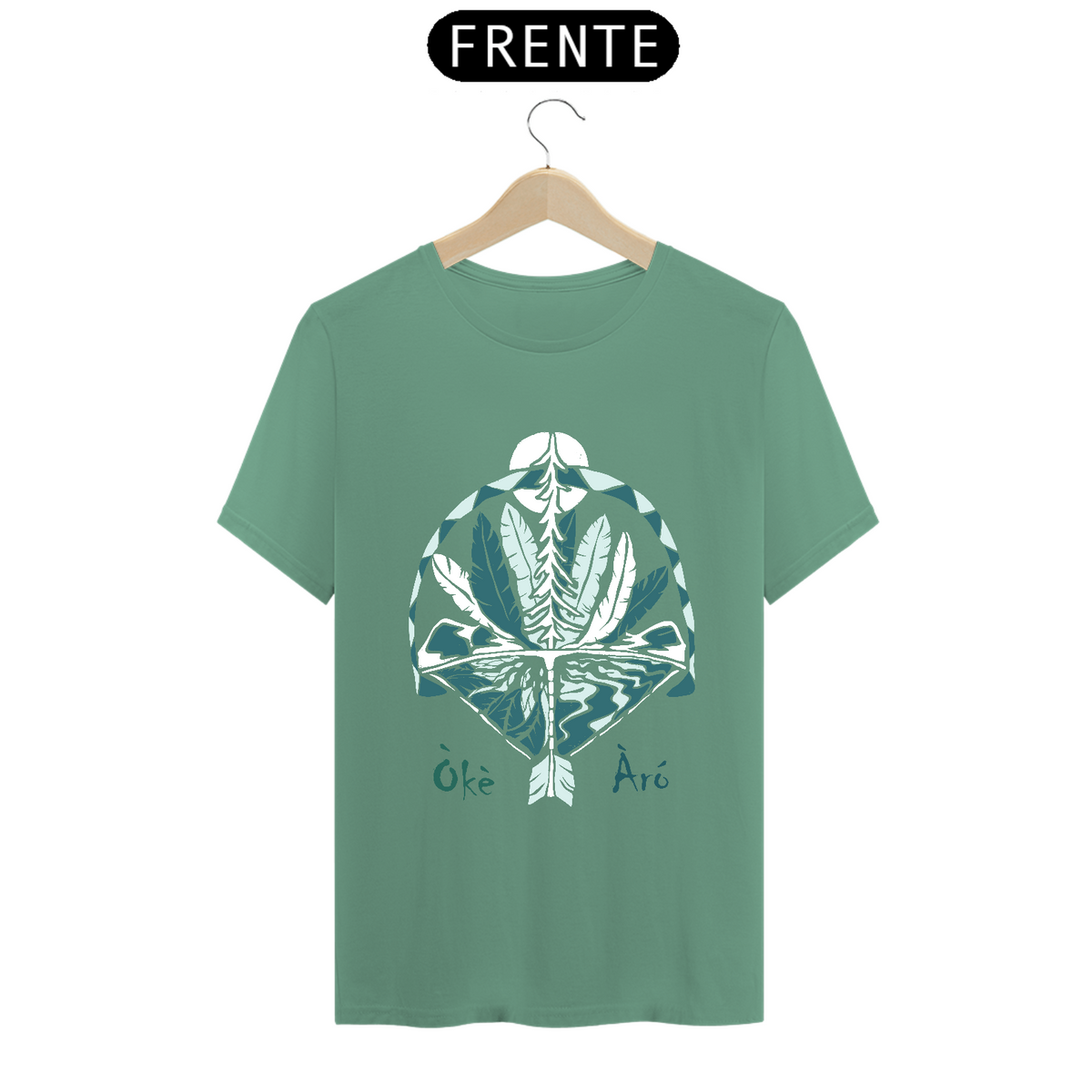 Nome do produto: Camiseta Oxóssi Ofá de Odé - Malha Estonada Verde