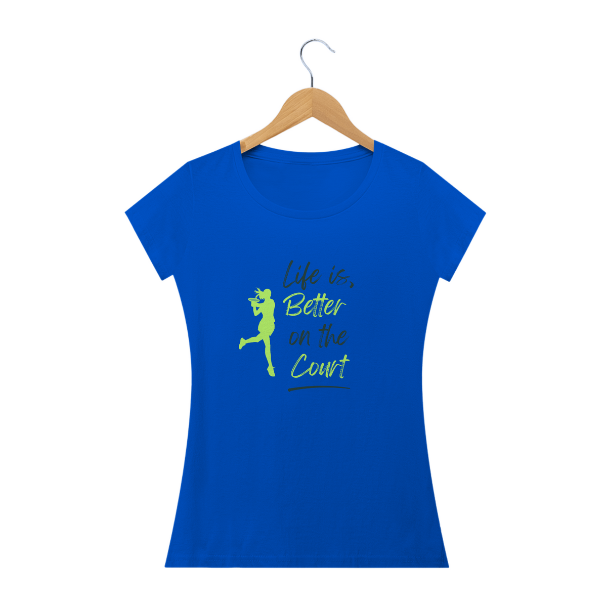 Nome do produto: CAMISETA BABY LOOK \'LIFE IS BETTER ON THE COURT\'