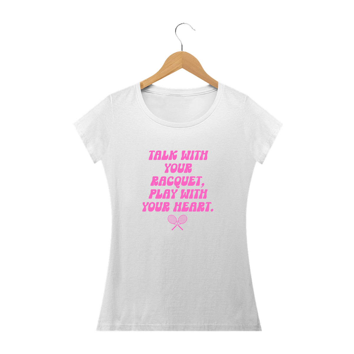 Nome do produto: CAMISETA BABY LONG Talk with your racquet, play with your heart.