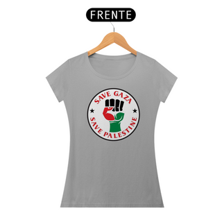 Nome do produtoT-shirt Baby Look Save Gaza