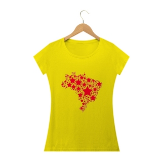 Nome do produtoT-shirt Baby Look Brasil: Estrelas da Democracia